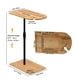 thumbnail image 3 of Mesa auxiliar de bambú natural con bandeja para sofá, mesa auxiliar de bambú ajustable en altura para sofá, mesas auxiliares ovaladas en forma de C con ranuras para cama y sillas en la sala de estar, 3 of 7