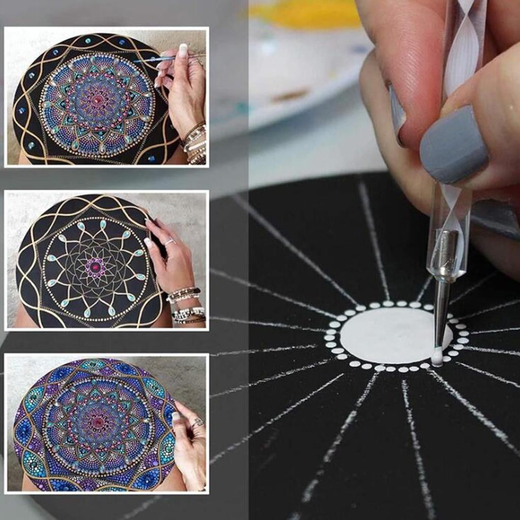 FVDPWYE 32PC Mandala Dotting Tools Set Pen Dotting Stencil Ball Stylus Painting Tray Bag