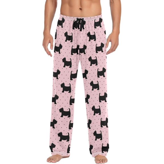 GZHJMY Dog Pajama Pants for Men, Lounge Pants Lightweight Men Pajama Bottoms with Drawstring Pockets, Christmas New Year Birthday Gifts, Small