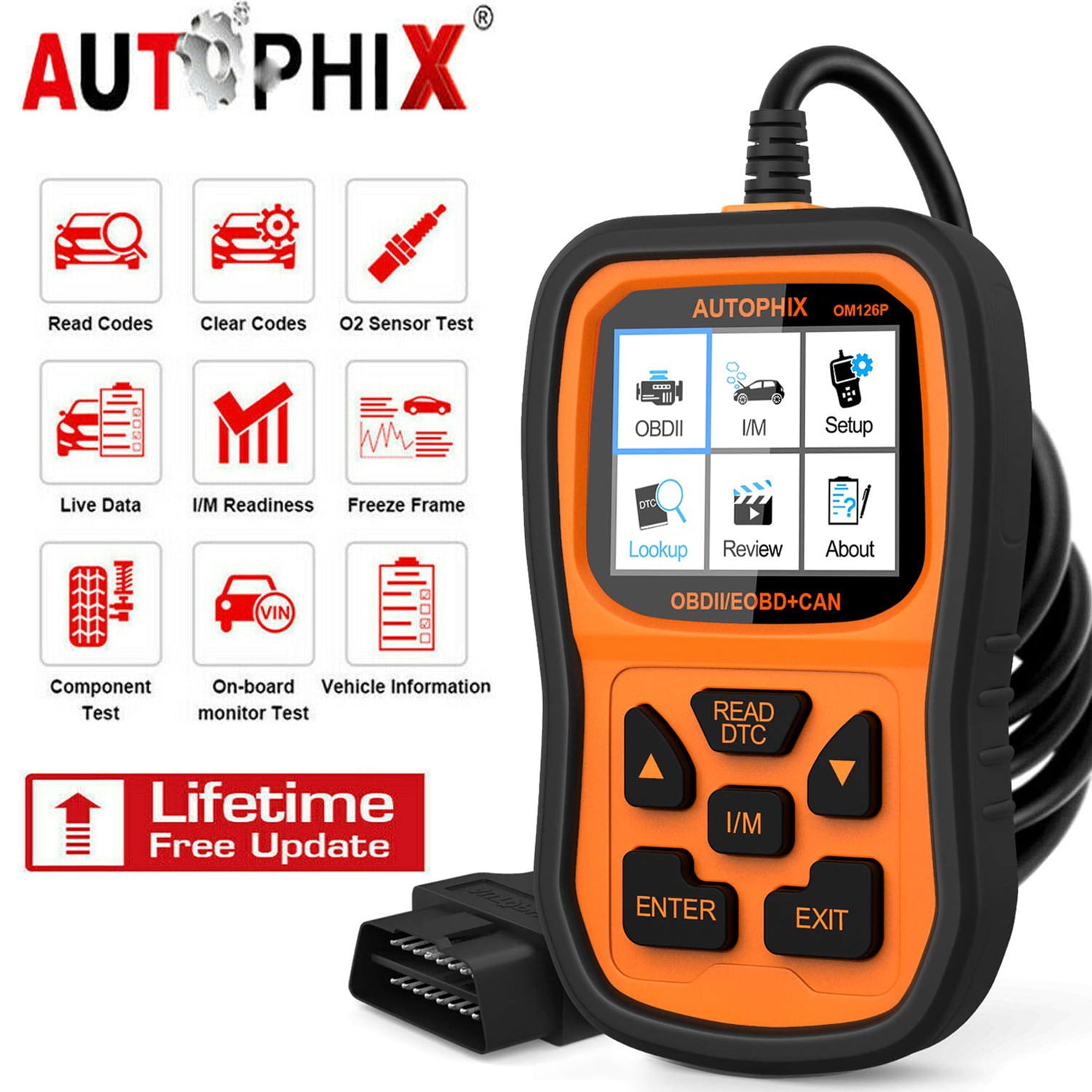 Autophix OM126P Car OBD2 Scanner Code Reader Auto Diagnostic Check Tool
