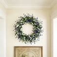 thumbnail image 4 of 2026 Spring Kids Breath Camellia Wreath 17.71In Delicate Visual Appearance Dry Environment Storage All Season Display Feature Ornament for Home Garden Gate Front Door Mantel Festival Decor, 4 of 6