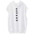 thumbnail image 5 of cocolona Womens Sleeveless Printed Pullover Hoodie Drawstring Trendy Casual Solid Color Sweatshirt with Pocket, 5 of 6