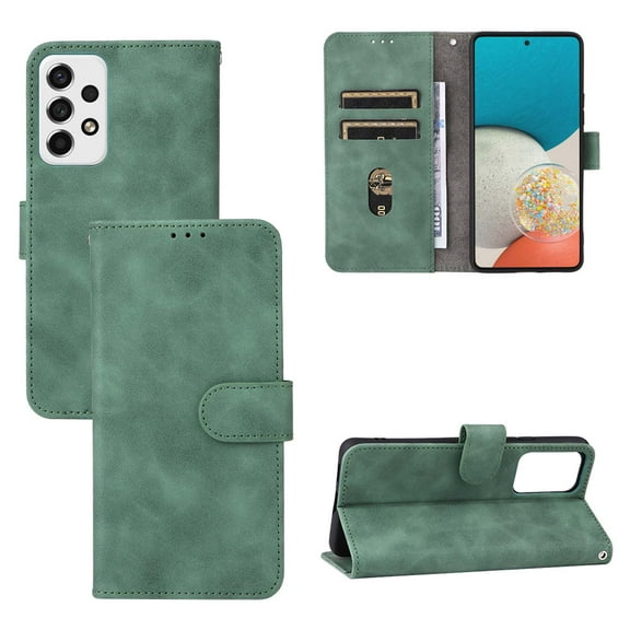 for Samsung Galaxy A23 5G Case, Classic PU Leather Magnetic Shockproof Protective Stand Flip Wallet Case Cover with Card Holder for Samsung Galaxy A23 5G Phone Case,Green