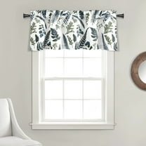Lush Decor Devonia Allover Light Filtering Valance White/Green Single 52X18 2