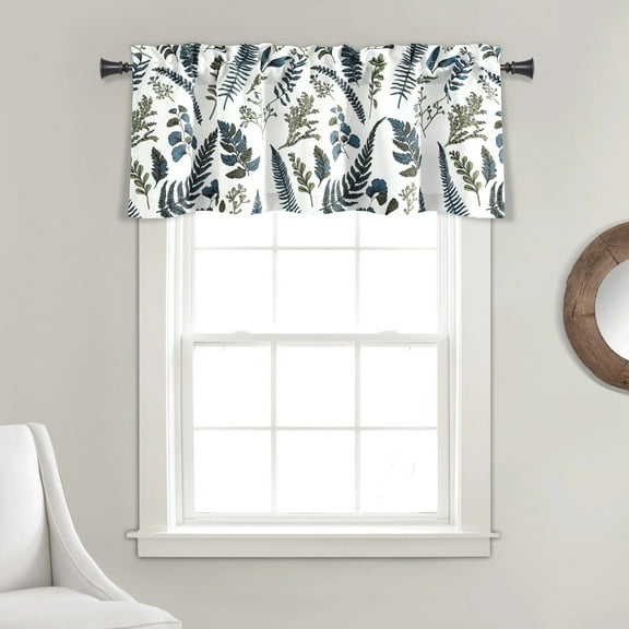 Lush Decor Devonia Allover Light Filtering Valance White/Green Single 52X18 2