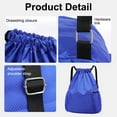 thumbnail image 4 of Drawstring Backpack Strings Bags with Pockets Backpack Sports Bag Waterproof Large Capacity Bag-Black-L, 4 of 7