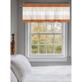 thumbnail image 3 of Orange Beige Stripe Curtain Valances for Windows, Modern Art Horizontal Striped Kitchen Valance Window Treatment, Light Filtering Block Curtains for Bathroom/Bedroom/Living Room 42'' x 18'', 3 of 9