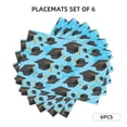 thumbnail image 3 of Placemats Set of 4 / 6, Graduation Hats1 Placemats for Dining Table Indoor/Outdoors Heat Resistant Washable Placemats 18" x 12", 3 of 8