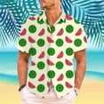 thumbnail image 2 of Rovga Shirts For Men Solid Color Summer Pineapple Printing Hawaii Short Sleeve Shirts Tops Green Dailywear,Size:L, 2 of 4