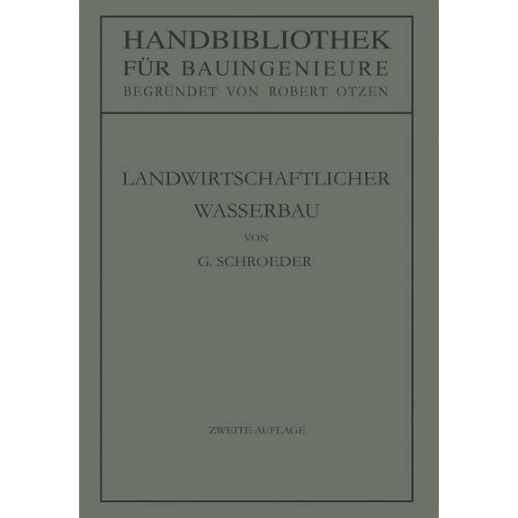 Landwirtschaftlicher Wasserbau, (Paperback)