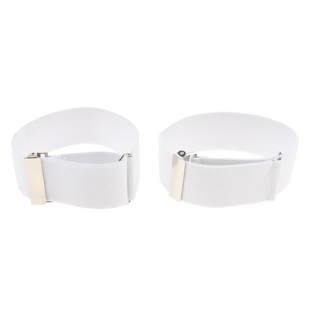 Ajustable Camisa Brazo Calcetín Liga Banda Manga Titular Stocking Brazalete para Hombres - Blanco Yuyangstore cinturón liguero para hombres