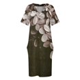 thumbnail image 3 of Vestido holgado de hortensia con bolsillos para mujer mono largo de verano trajes de playa, 3 of 6