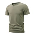 thumbnail image 6 of KPOPLK Men's Shirts Short Sleeve Quick Dry Lightweight T-Shirt Men Big and Tall Running Moisture Wicking Top Khaki 14XL, 6 of 7