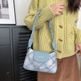 thumbnail image 3 of Guardurnaity Bolso cuadrado pequeño, elegante e informal, con cómodas correas para el hombro, estilo occidental para mujer. Envolturas para manijas de equipaje azul, 3 of 6