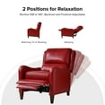 thumbnail image 4 of Genuine Leather Recliner Chair Push Back Wingback with Nailhead Trim for Living Room Bedroom Red, 4 of 10