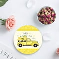 thumbnail image 4 of ZHANZZK Summer Yellow Truck and Lemon White Flowers Set of 6 Round Coaster for Drinks, Absorbent Ceramic Stone Coasters Cup Mat with Cork Base for Home Kitchen Room Coffee Table Bar Decor, 4 of 6