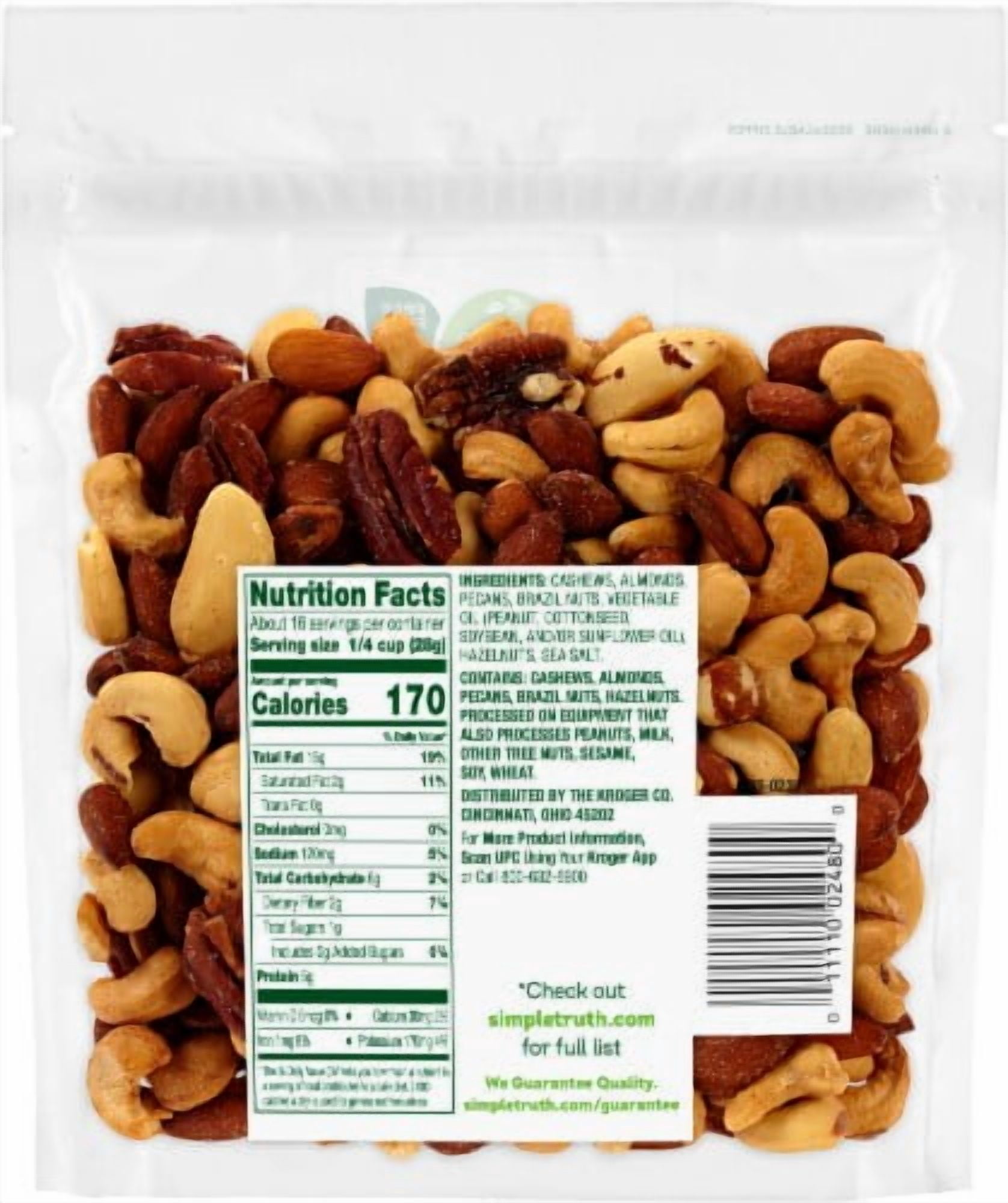 Simple Truth Sea Salt Roasted Deluxe Nut Mix 16 oz