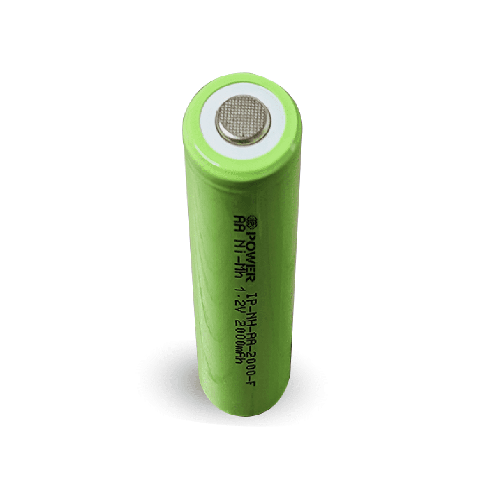 IP POWER NiMh Nickel Metal Hydride AA 1.2V 2000mAh Rechargeable Flat Top Battery (No Tabs) - 12 Pack