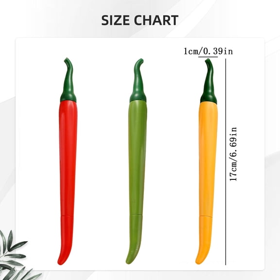 Clearance Sale! 1PC Food-Shaped Gel Pen, 0.5mm Pepper Novelty Ballpoint for Creative Writing, Plastic, for Office & Home, (17cm, Red)