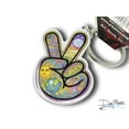 thumbnail image 2 of Dan Morris - Peace Fingers Keychain, Limited Edition Dual Sided Peace Artwork Keyring -1.96"x1.37", 2 of 7