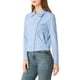 thumbnail image 3 of CHAQUETA DE MOTO CHIC PARA MUJER INSPIRADA EN EL ESTILO, DE SUEDE SINTÉTICO, COLOR SÓLIDO, CON CREMALLERA ASIMÉTRICA, TAMAÑO L, AZUL CLARO, 3 of 8