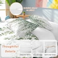 thumbnail image 2 of 3 Piece Green Eucalyptus Branches Duvet Cover Set Twin Size,Microfiber Comforter/Quilt Cover with Corner Ties and 2 Pillowcases,Spring Botanical Leaves Vines All Season Bedding with Zipper Closure, 2 of 8