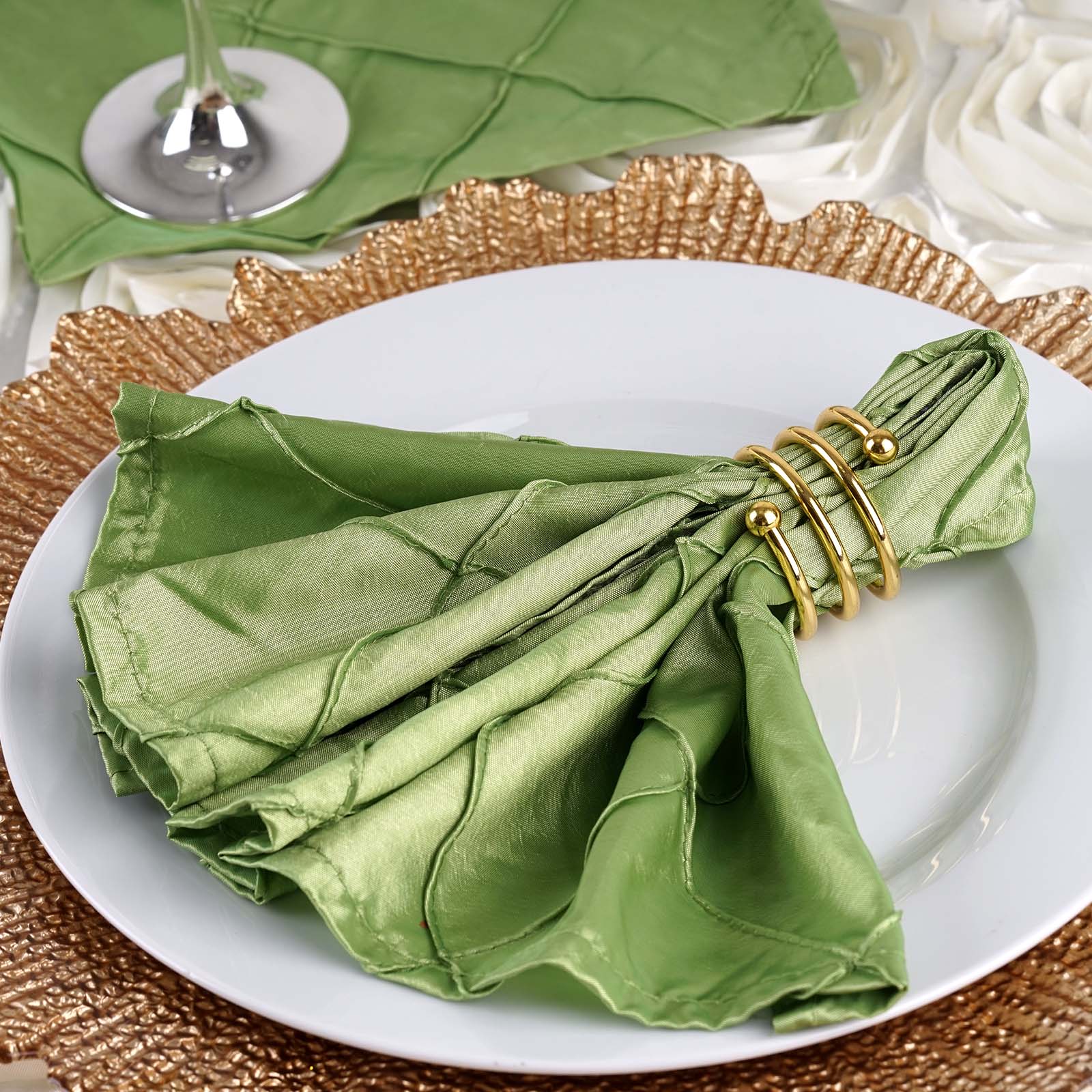 Efavormart Pack of 5 Premium Washable Pintuck Napkins Great for Wedding