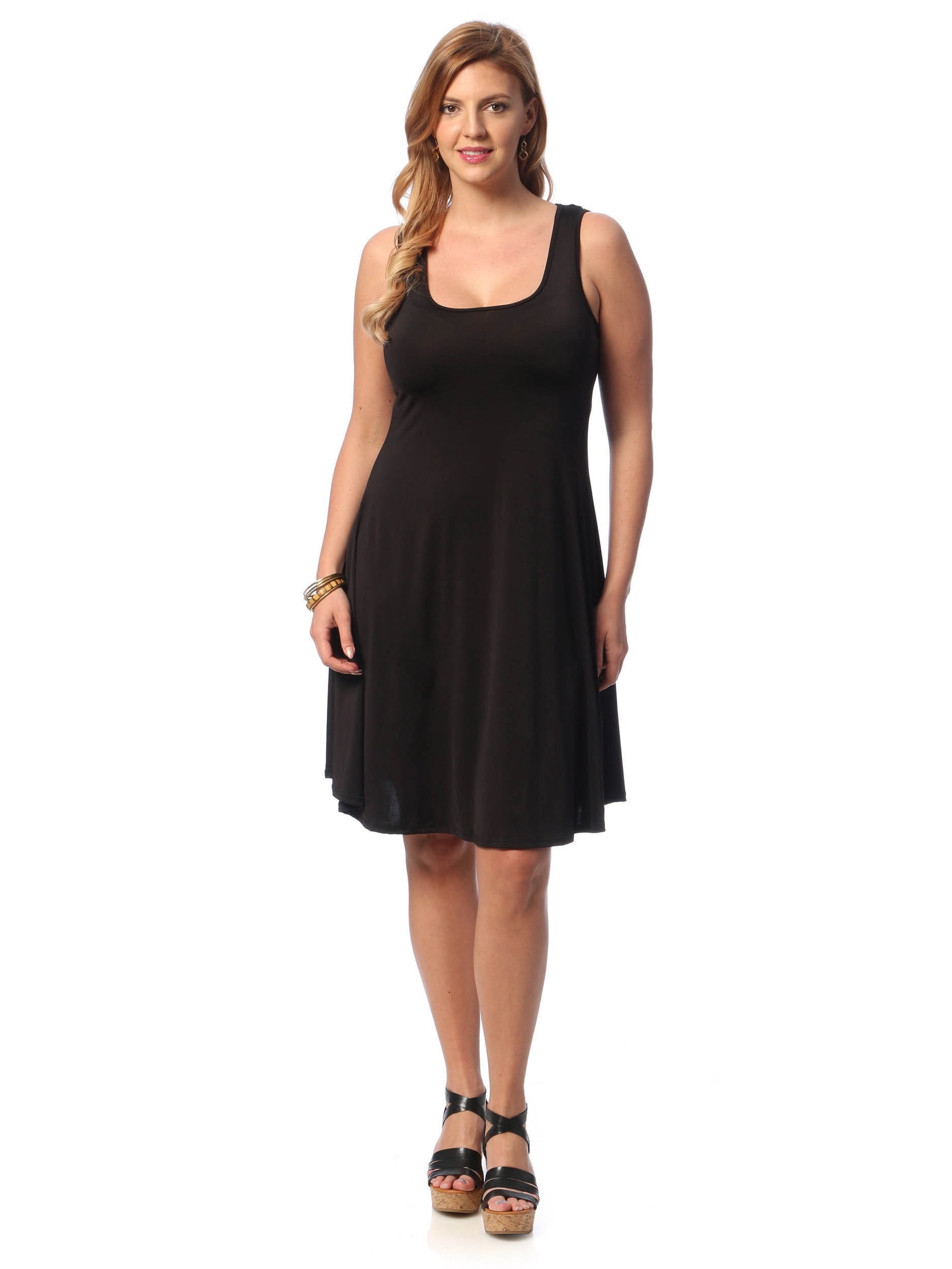 Women's Plus Size Sleeveless Tank Knee-Length Dress