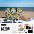 thumbnail image 5 of Balery Blue Ocean Wave Sunflower Beach Travel Bag - Water-Resistant, Large Capacity Lightweight Tote with 7 Pockets for Women and Men - Perfect for Beach, Pool, Gym, and Travel, 5 of 7