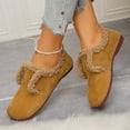 thumbnail image 2 of Women's Vintage Mary Jane Flats Winter Snow Boots with Fleece Lined Warm Suede Wide Feet Non Slip Low Heel Ankle Booties, 2 of 7