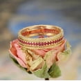 thumbnail image 4 of 2Ct Round Cut Lab Created Red Ruby Women's Full Eternity Wedding Band Ring 14K Yellow Gold Plated, 4 of 4
