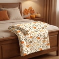 thumbnail image 5 of Autumn Thanksgiving Flannel Throw Blanket, 5 Cute Fall Harvest Patterns Soft Plush Fleece Blanket 27.56*39.37in, Cozy Warm Lightweight Cover for Sofa Bed Couch Camping Nap, Decorative Fall Blanket, 5 of 7