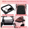 thumbnail image 4 of Zoolike 3 in 1 Pet Stroller for Dogs and Cats,4 Wheel Foldable Stroller with Detachable Carrier&Storage Basket,Pink, 4 of 7