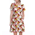thumbnail image 1 of Disketp Santa Claus bells Snowman para Vestido de Manga Corta para Mujeres, Vestidos de Verano para Mujeres, Casual y Holgado para la Playa, 1 of 6