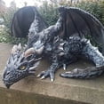 thumbnail image 5 of Gran dragón agazapado dragón gótico adornos artesanales de resina decorativa de Halloween, 5 of 5