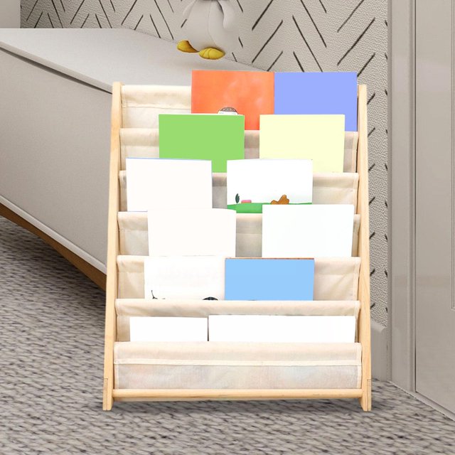 Children Book Rack Storage Bookcase Classroom Gift Kids Bookshelf Wood 64cmx30cmx79cm