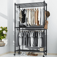 thumbnail image 4 of Legooin 450lbs Heavy-Duty Garment Rack, Adjustable Clothes Rack for Cloakroom Laundry Room, Black, 4 of 11