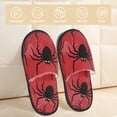 thumbnail image 2 of Bixox Men's Women's Spider Patterned Plush House Slippers, Memory Foam Slippers, Indoor and Outdoor Warm Plush Bedroom Shoes, Soft Flat Sole, Comfortable and Non-slip, 2 of 5