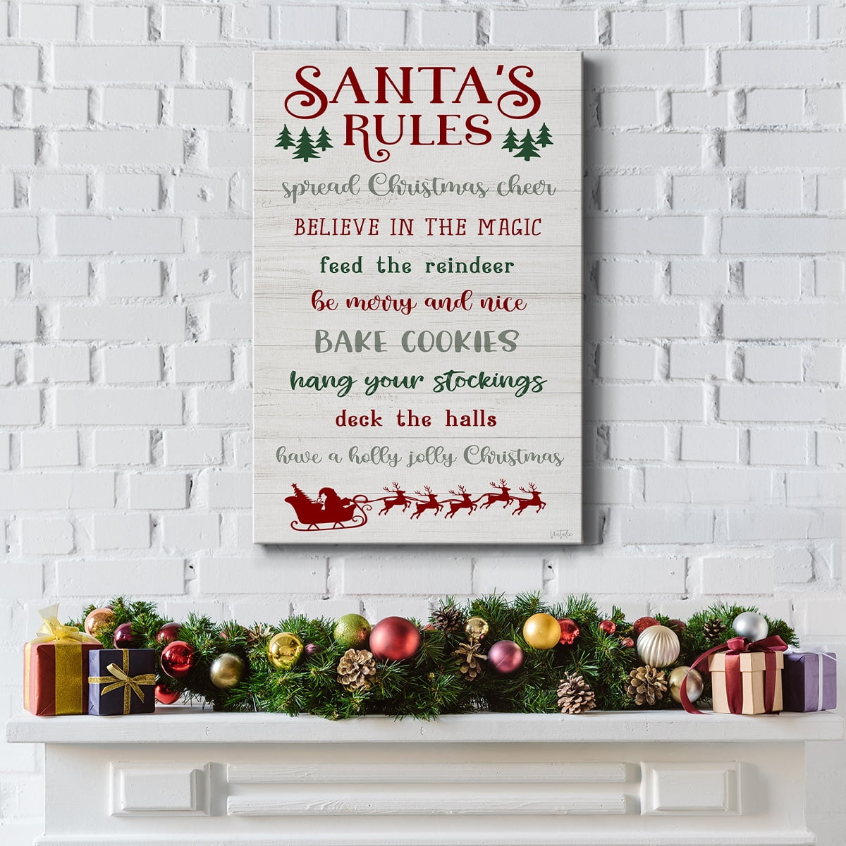Santa's Rules- Gallery Wrapped Canvas
