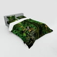 thumbnail image 3 of Forest Duvet Cover Set, Rain Woodland Scenery River in the North Forest in the Early Morning Humid Fog Print, Bedding Set with Shams and Fitted Sheet, 3 Sizes, by Ambesonne, 3 of 3
