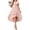 *Pink, variant on ClodeEU Womens V Neck Ruffle Sleeve A Line Midi Dress,Trendy Chiffon Flowy Tiered Dress Pink,Womens Plus L