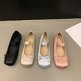thumbnail image 5 of CPNG Women Casual Elastic Straps Mary Janes Square Toe Shoes Ankle Strap Ballet Casual Slip On Flats Lolita Cute Bowknot Dress Shoes Comfortable Ballet Flats, 5 of 5