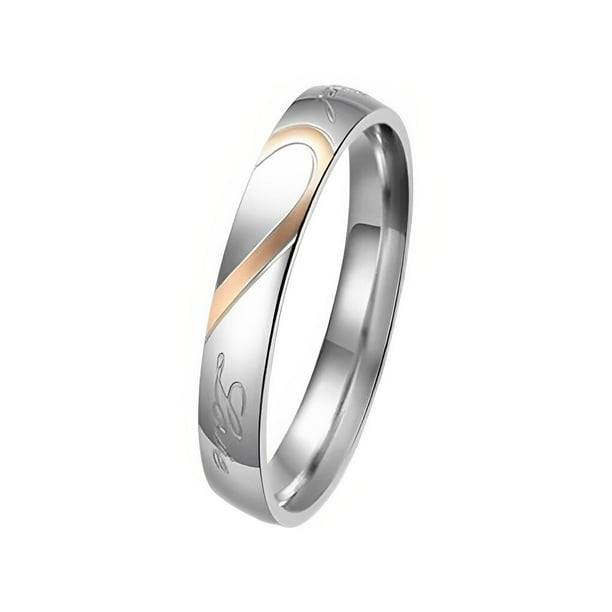 Anillo de acero inoxidable a la moda ligero corazón anillos de dedo resistente Unisex tamaño pequeño joyería hombres cumpleaños Festival Ropa, zapatos y accesorios Miscelánea 8 Talla (Mujer 4) Minnieouse AP014640-13