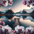 thumbnail image 3 of Ambesonne Lake Duvet Cover Set, Peaceful Orchid Calm Mountains, King, Pale Purple Petrol Blue, 3 of 6