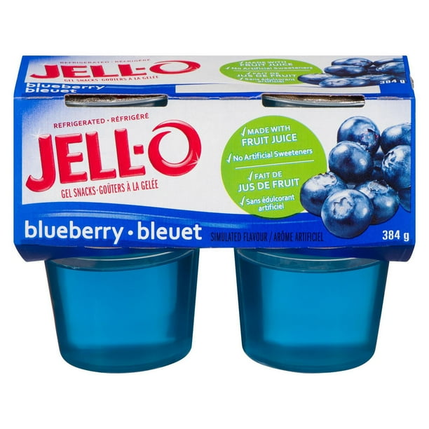 JellO Refrigerated Gelatin Snacks, Blueberry, 4 Cups x 96g Walmart.ca
