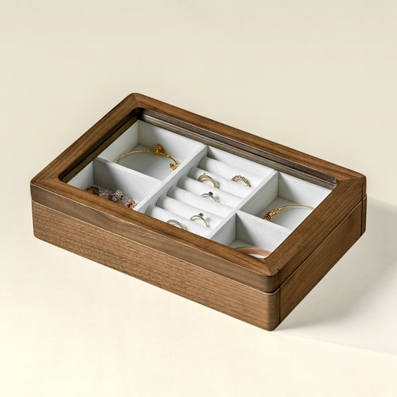 Mini Jewelry Box with Transparent Lid and Soft Lining