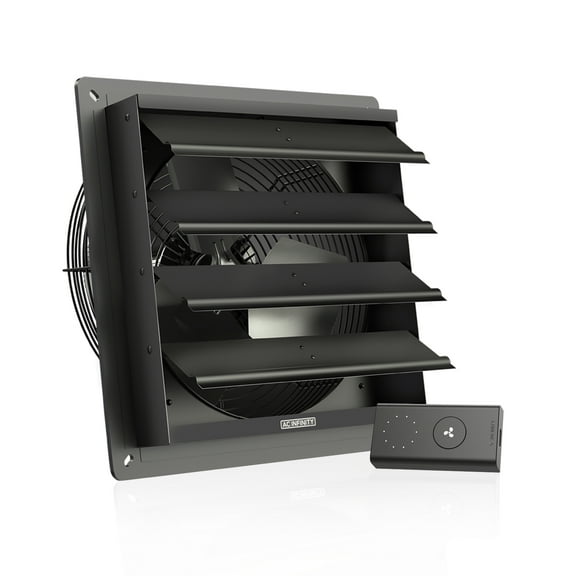 AC Infinity AIRLIFT S12, Shutter Exhaust Fan 12” with 10-Speed Controller, EC Motor - Wall Mount Ventilation and Cooling for Sheds, Attics, Workshops, and Greenhouses