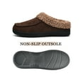thumbnail image 6 of DL Mens Warm Moccasin House Slippers Memory Foam, Winter Cozy Wool-Like Men's Suede Bedroom Indoor Slippers Non-Slip, 6 of 7