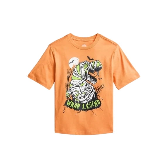 Norvella Boys Halloween Mummy Dinosaur T Shirt Wrap Legend Graphic Crew Neck Short Sleeve Regular Fit Casual Tee Party Top
