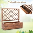 thumbnail image 3 of Costway 1 PCS 40" Tall Wooden Raised Garden Bed with Lattice Trellis for Climbing Vine Flower Orange, 3 of 9